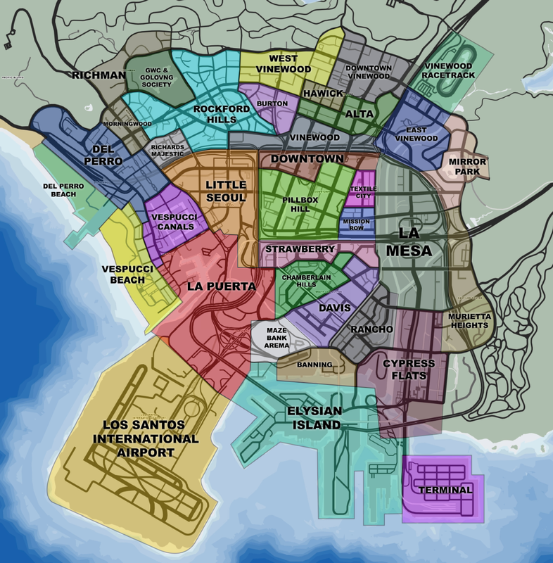Лос анджелес карта районов